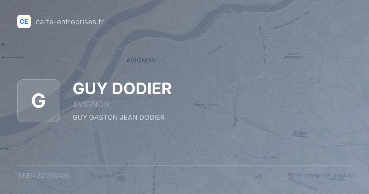 GUY DODIER — 321300436 — fiche entreprise