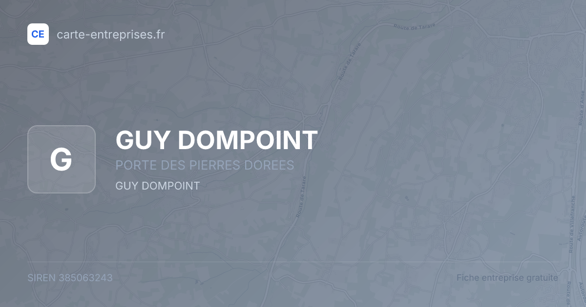 GUY DOMPOINT — 385063243 — fiche entreprise