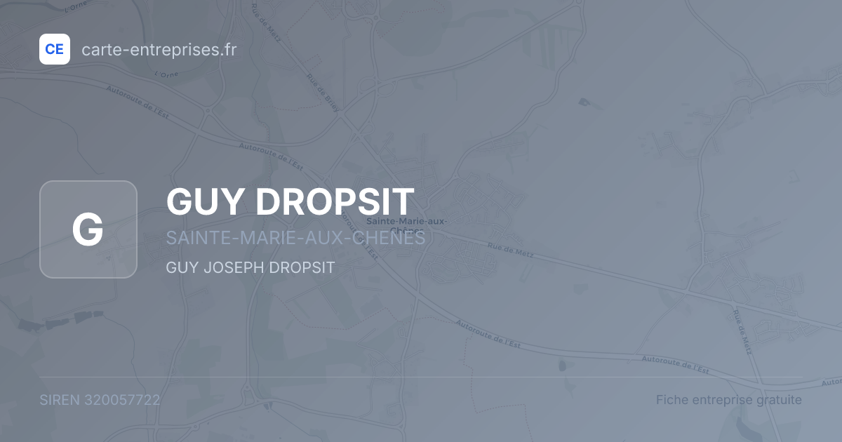 GUY DROPSIT — 320057722 — fiche entreprise