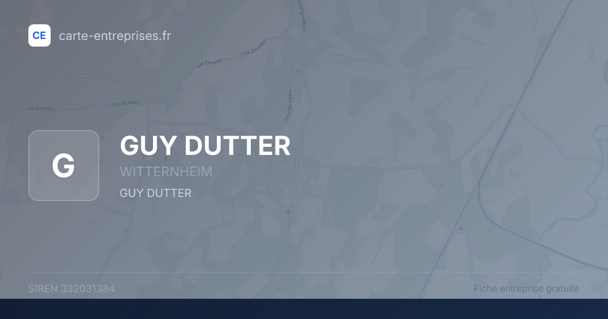 GUY DUTTER — 332031384 — fiche entreprise