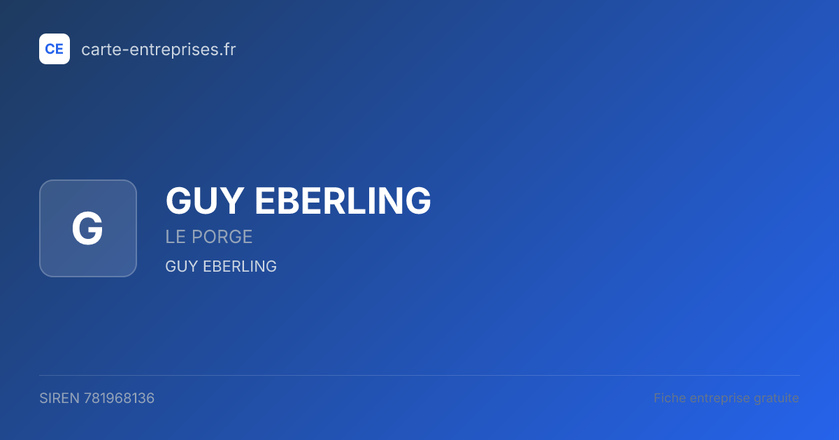 GUY EBERLING — 781968136 — fiche entreprise