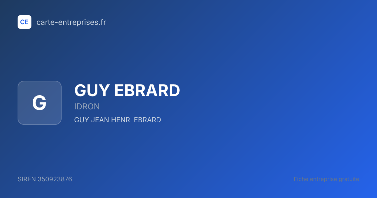 GUY EBRARD — 350923876 — fiche entreprise