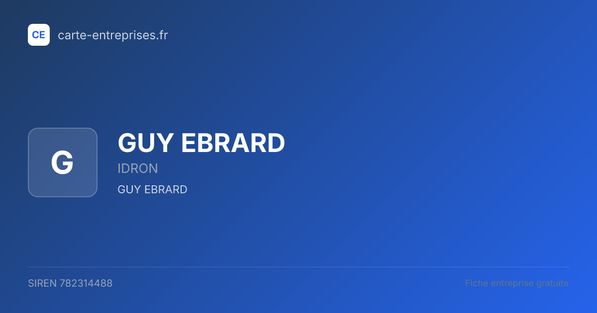 GUY EBRARD — 782314488 — fiche entreprise