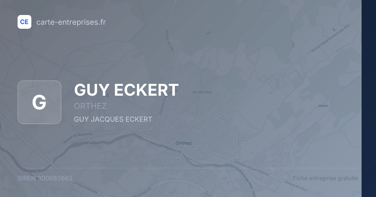 GUY ECKERT — 300682663 — fiche entreprise