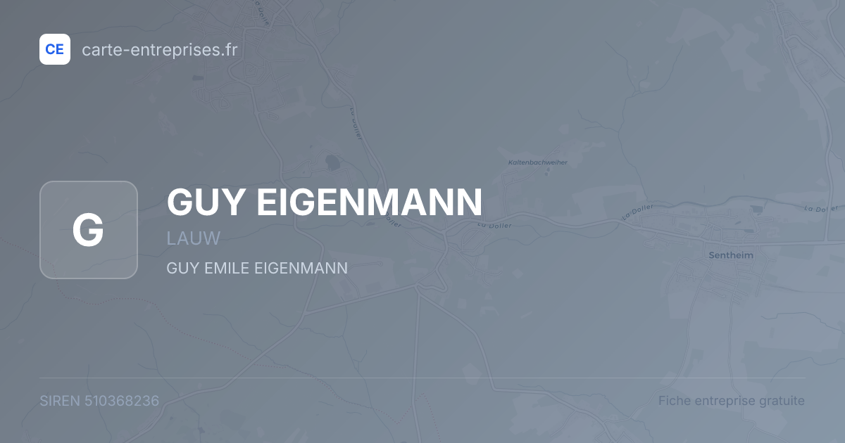 GUY EIGENMANN — 510368236 — fiche entreprise
