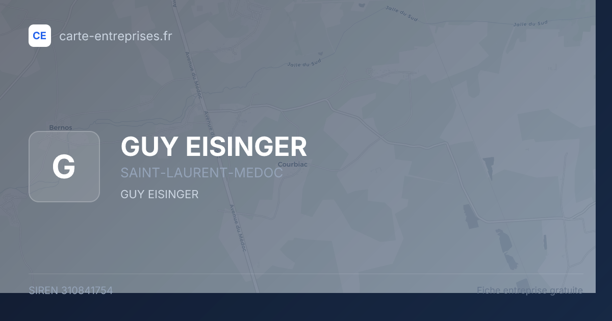 GUY EISINGER — 310841754 — fiche entreprise