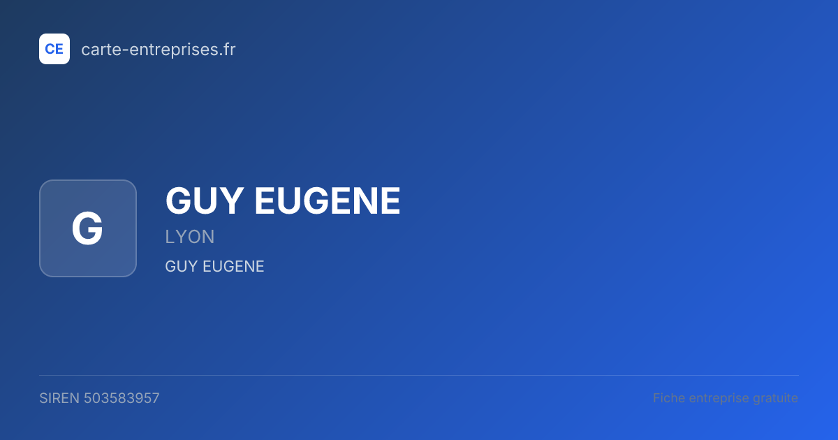GUY EUGENE — 503583957 — fiche entreprise