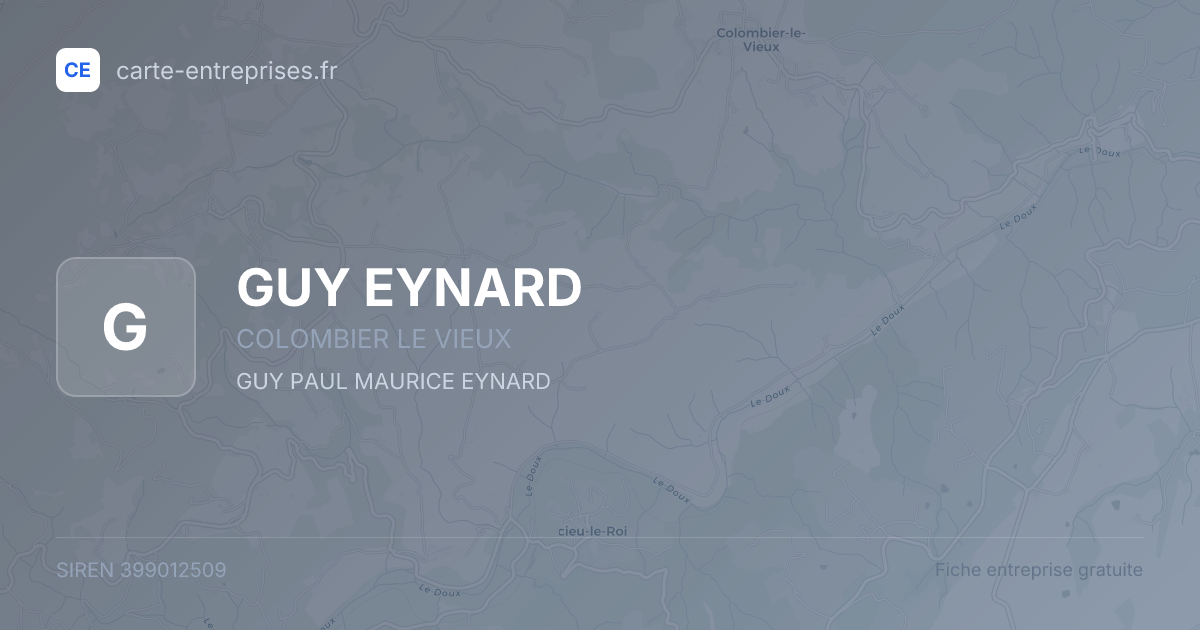 GUY EYNARD — 399012509 — fiche entreprise