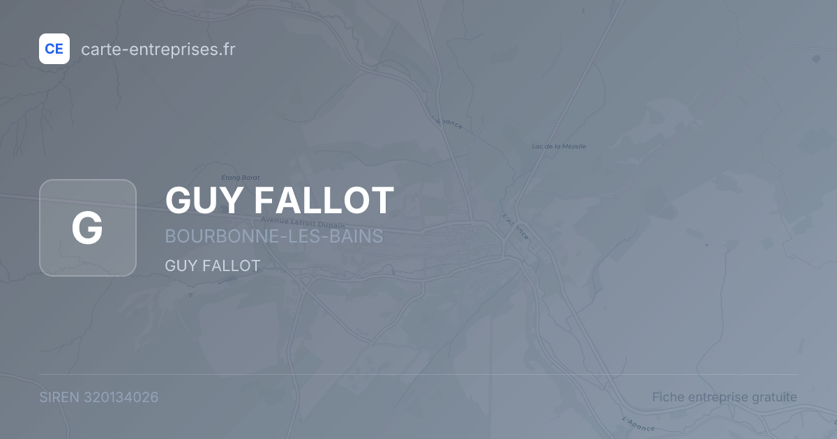 GUY FALLOT — 320134026 — fiche entreprise