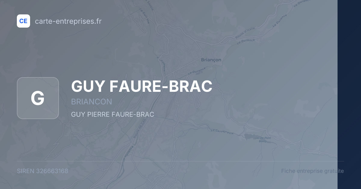 GUY FAURE-BRAC — 326663168 — fiche entreprise
