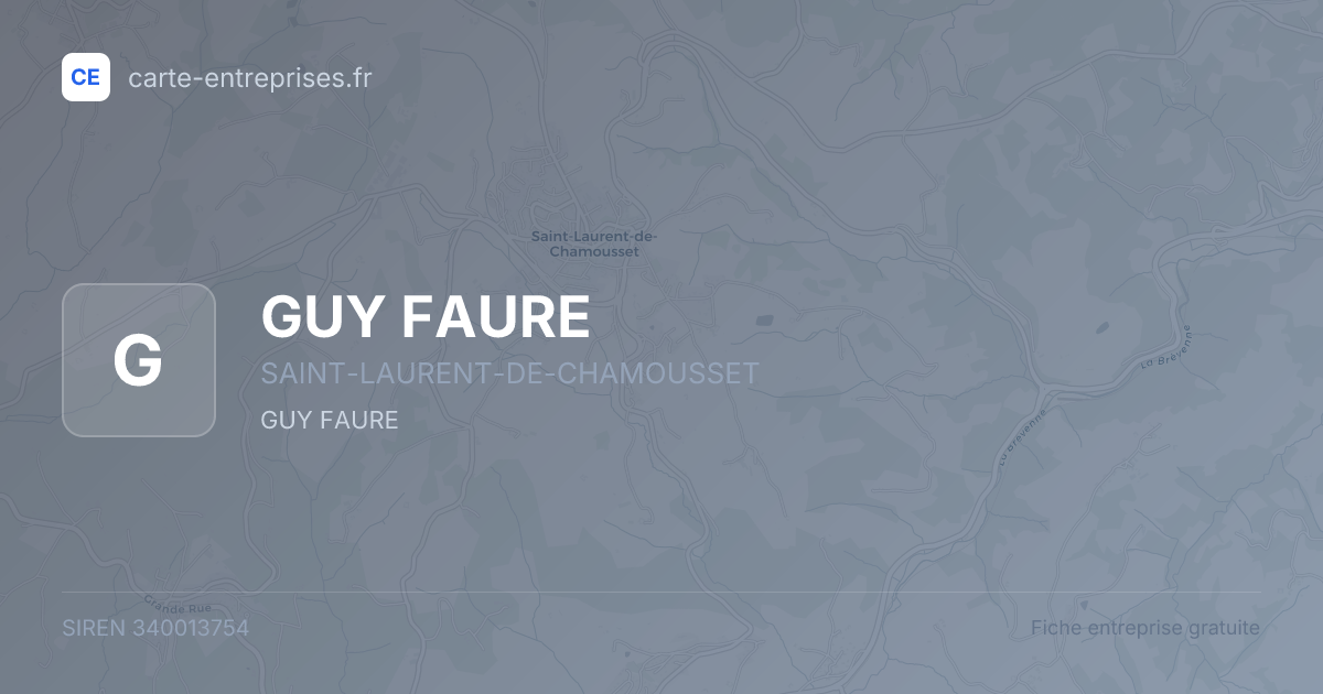 GUY FAURE — 340013754 — fiche entreprise