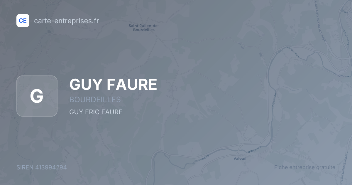 GUY FAURE — 413994294 — fiche entreprise