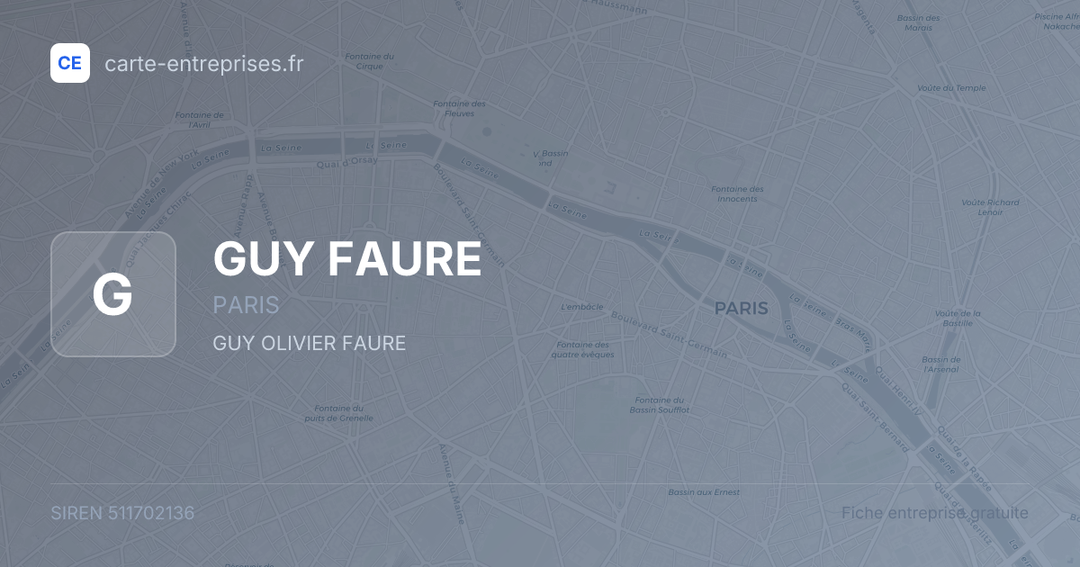 GUY FAURE — 511702136 — fiche entreprise