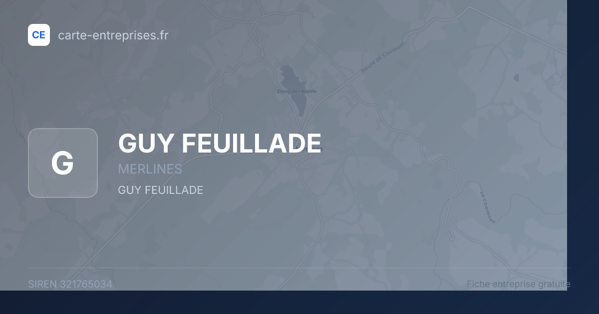 GUY FEUILLADE — 321765034 — fiche entreprise