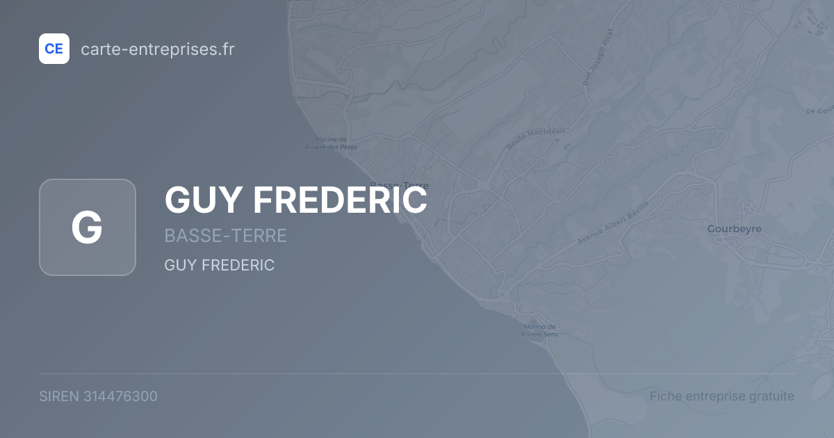 GUY FREDERIC — 314476300 — fiche entreprise