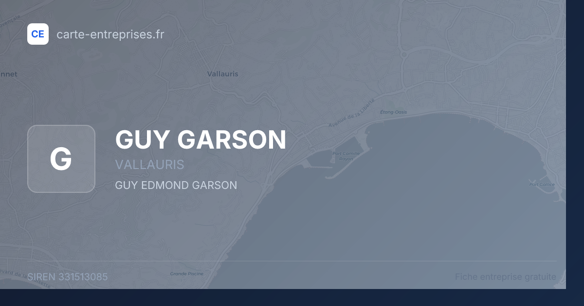 GUY GARSON — 331513085 — fiche entreprise