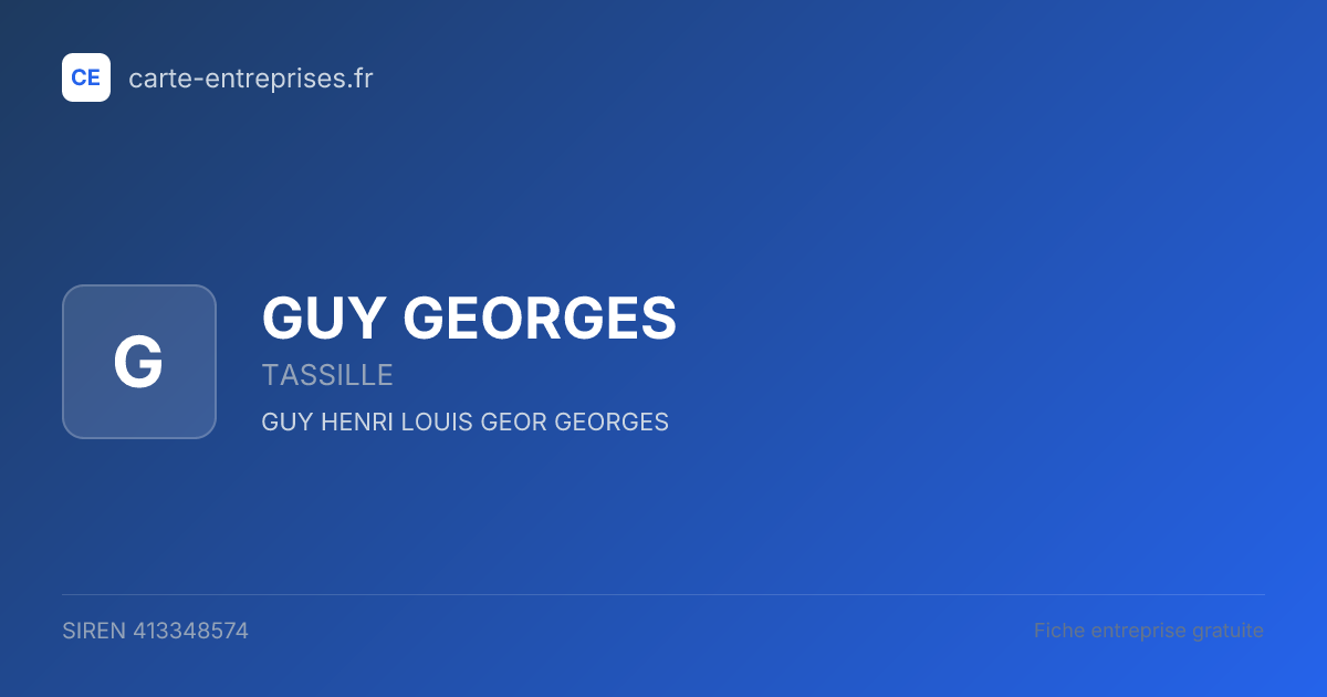 GUY GEORGES — 413348574 — fiche entreprise