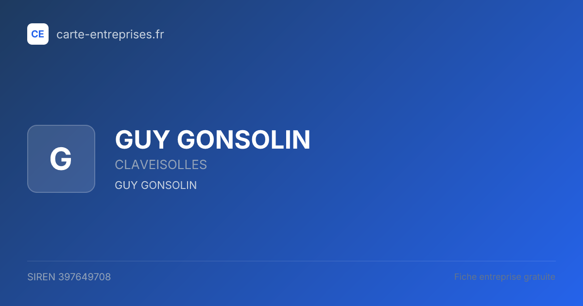 GUY GONSOLIN — 397649708 — fiche entreprise
