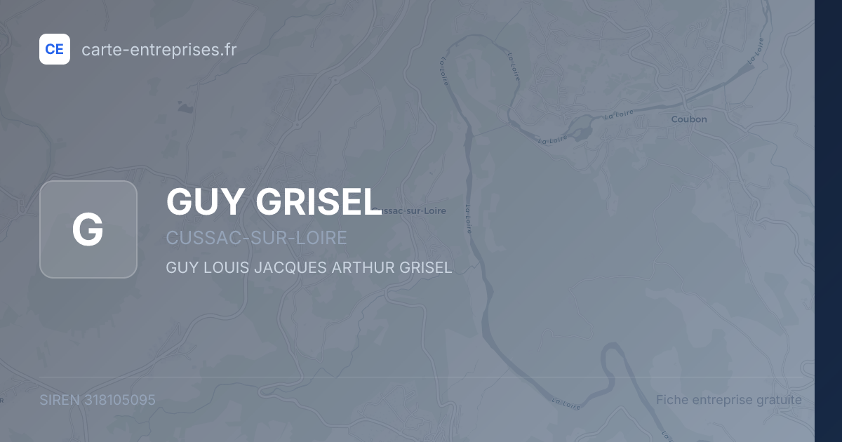 GUY GRISEL — 318105095 — fiche entreprise