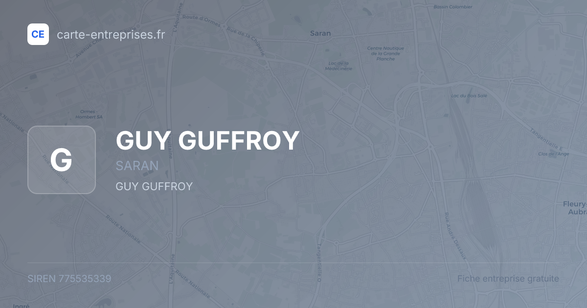 GUY GUFFROY — 775535339 — fiche entreprise