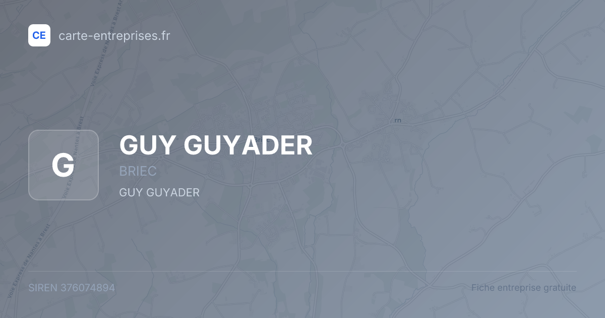 GUY GUYADER — 376074894 — fiche entreprise