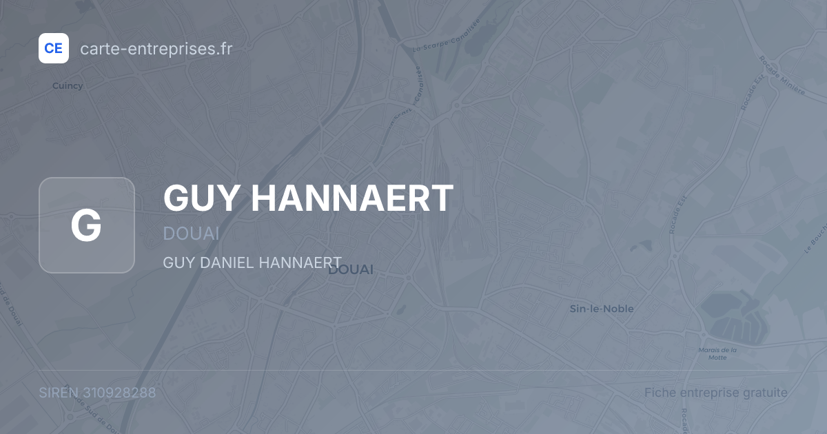 GUY HANNAERT — 310928288 — fiche entreprise