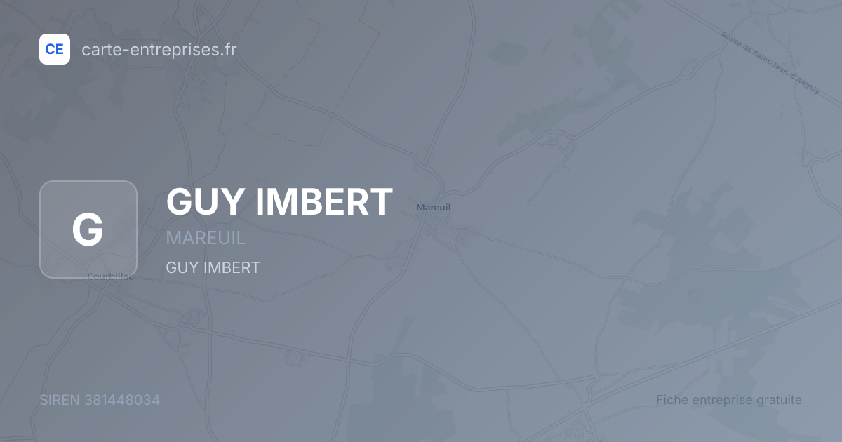 GUY IMBERT — 381448034 — fiche entreprise