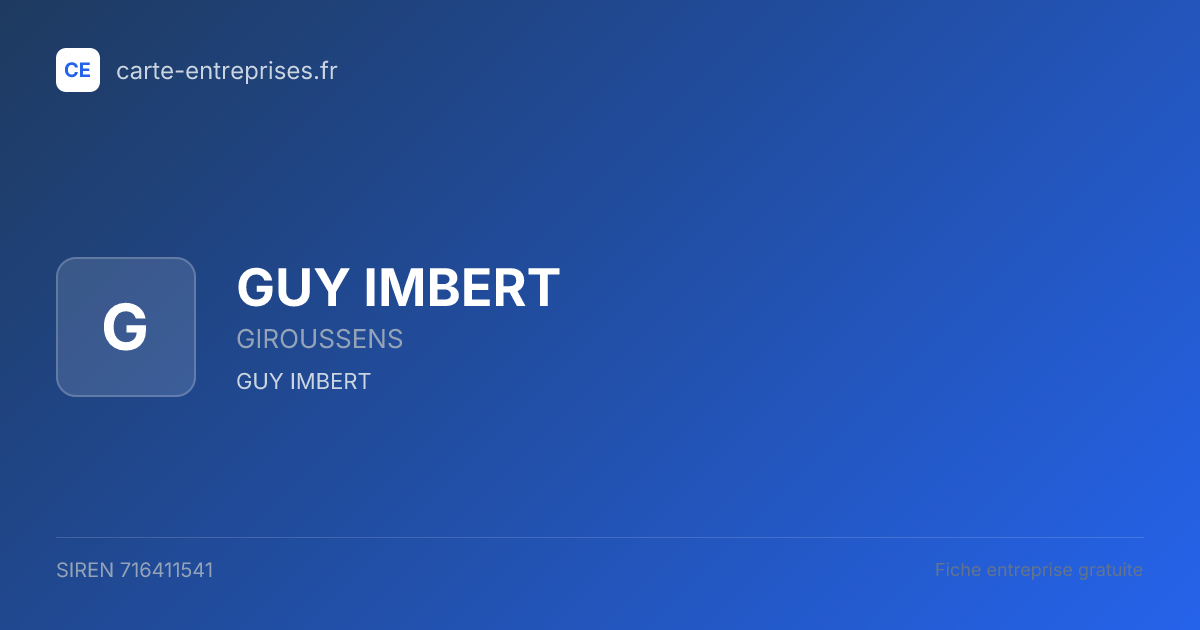 GUY IMBERT — 716411541 — fiche entreprise