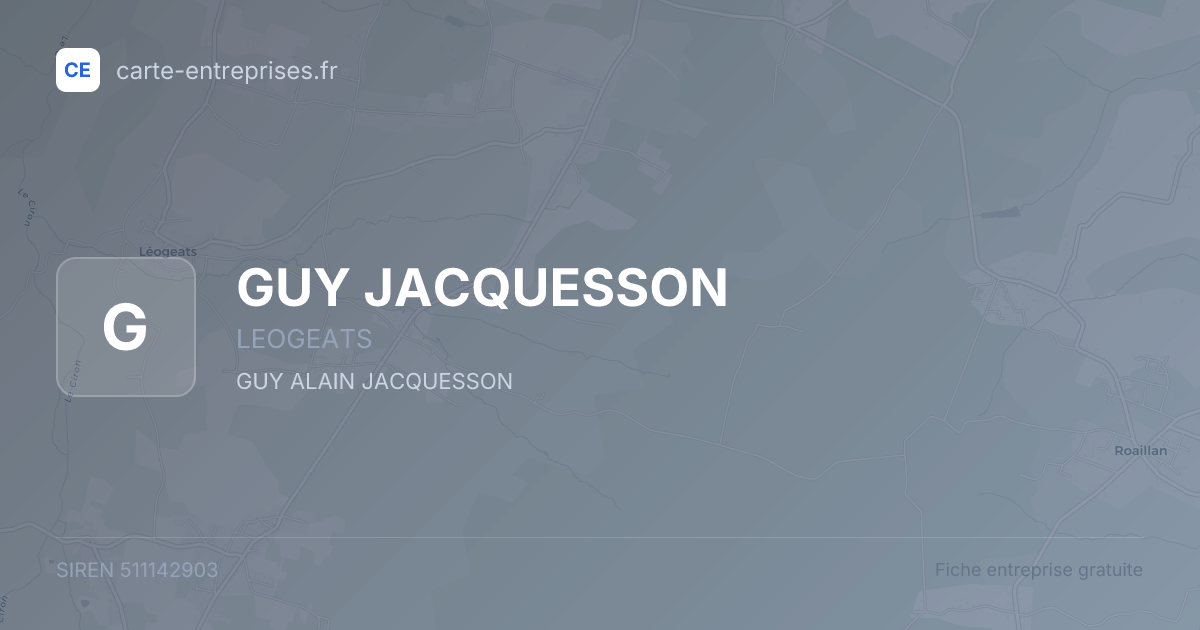 GUY JACQUESSON — 511142903 — fiche entreprise