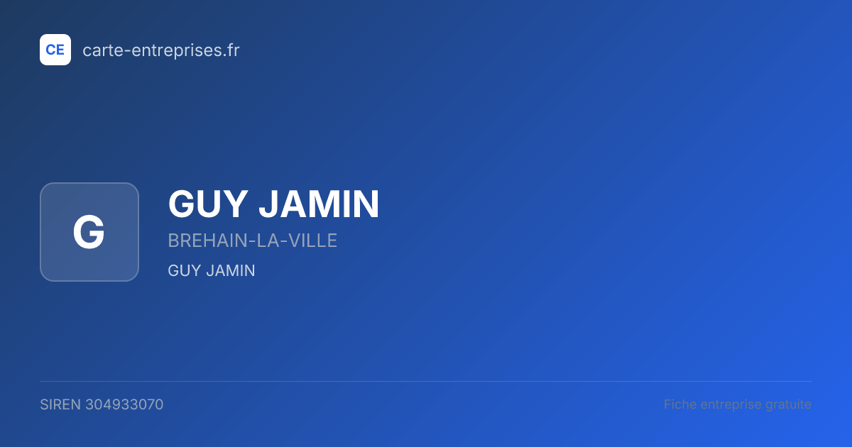 GUY JAMIN — 304933070 — fiche entreprise
