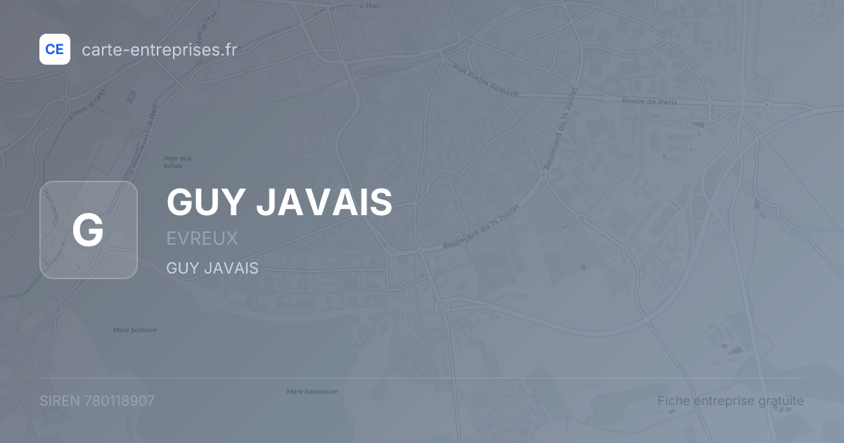 GUY JAVAIS — 780118907 — fiche entreprise