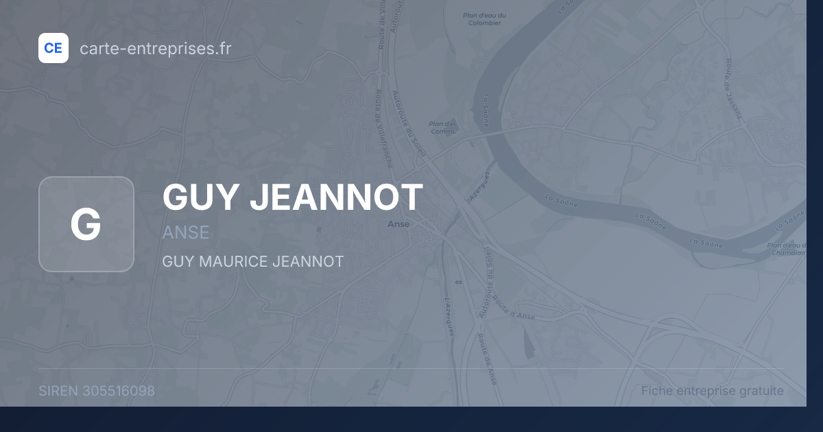 GUY JEANNOT — 305516098 — fiche entreprise