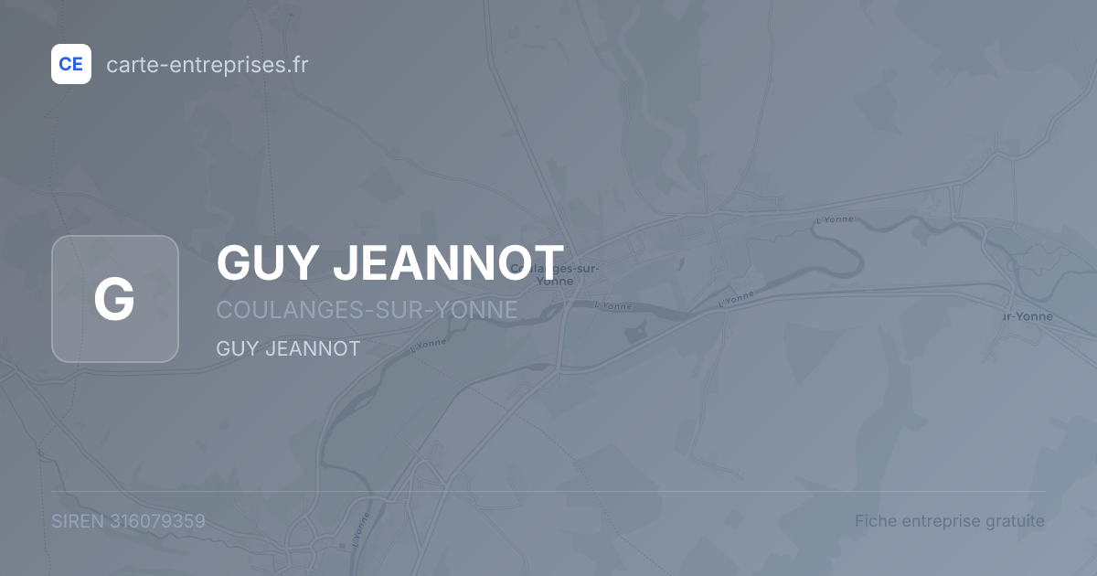 GUY JEANNOT — 316079359 — fiche entreprise