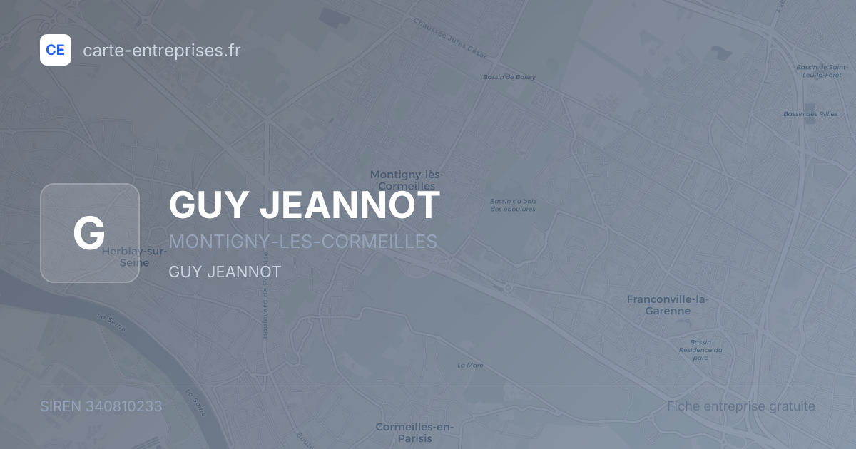 GUY JEANNOT — 340810233 — fiche entreprise