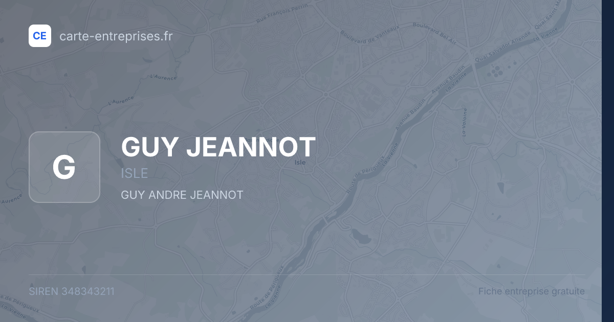 GUY JEANNOT — 348343211 — fiche entreprise
