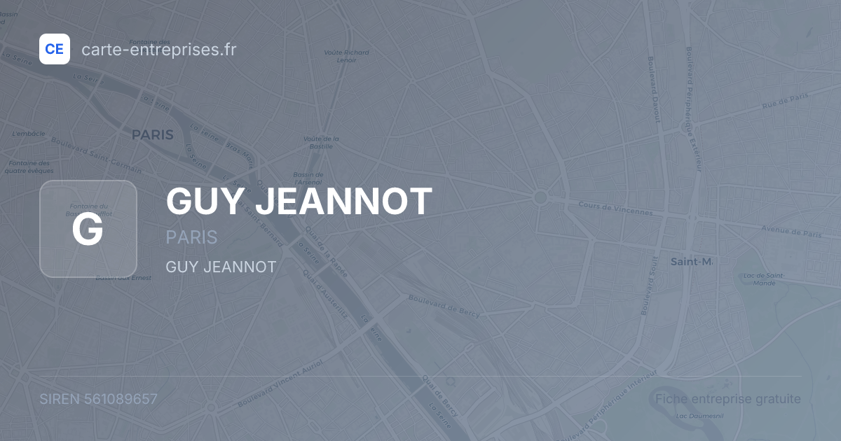 GUY JEANNOT — 561089657 — fiche entreprise