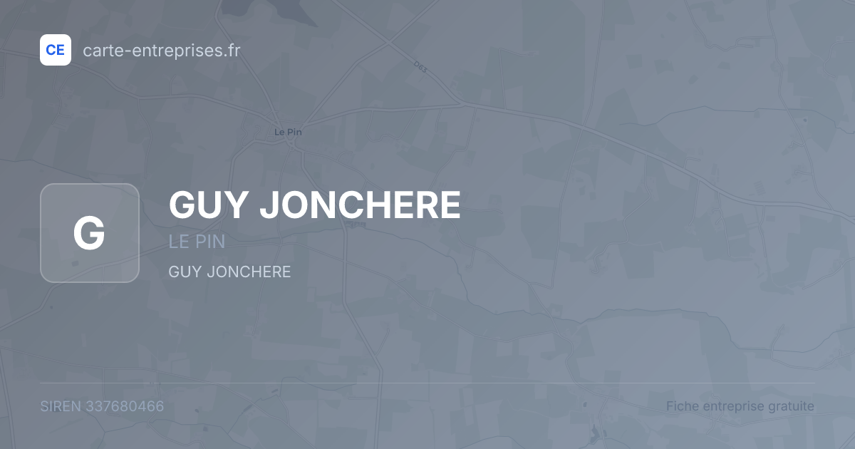 GUY JONCHERE — 337680466 — fiche entreprise