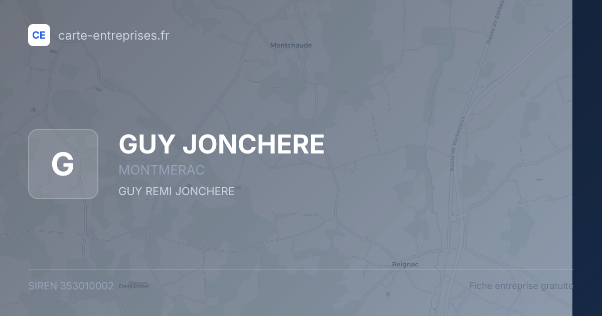 GUY JONCHERE — 353010002 — fiche entreprise