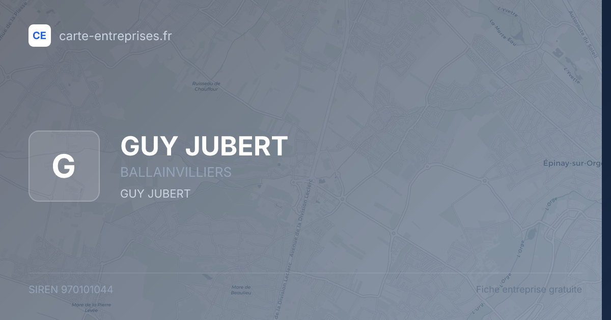 GUY JUBERT — 970101044 — fiche entreprise