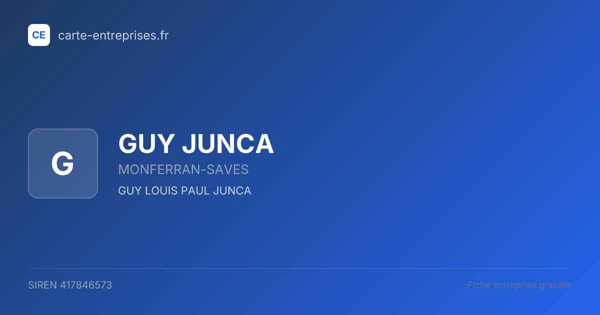 GUY JUNCA — 417846573 — fiche entreprise