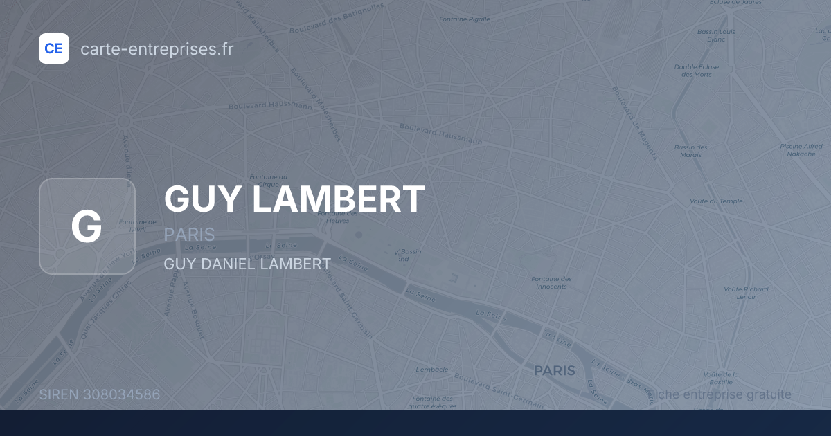 GUY LAMBERT — 308034586 — fiche entreprise