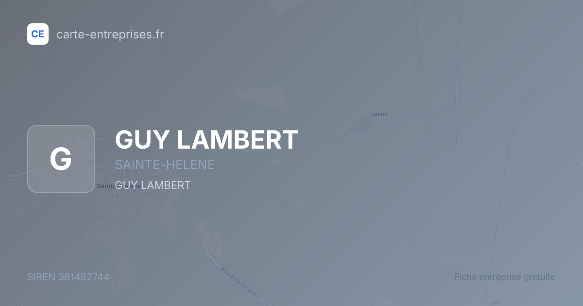 GUY LAMBERT — 381482744 — fiche entreprise