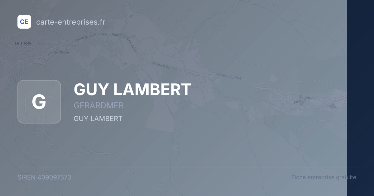 GUY LAMBERT — 409097573 — fiche entreprise