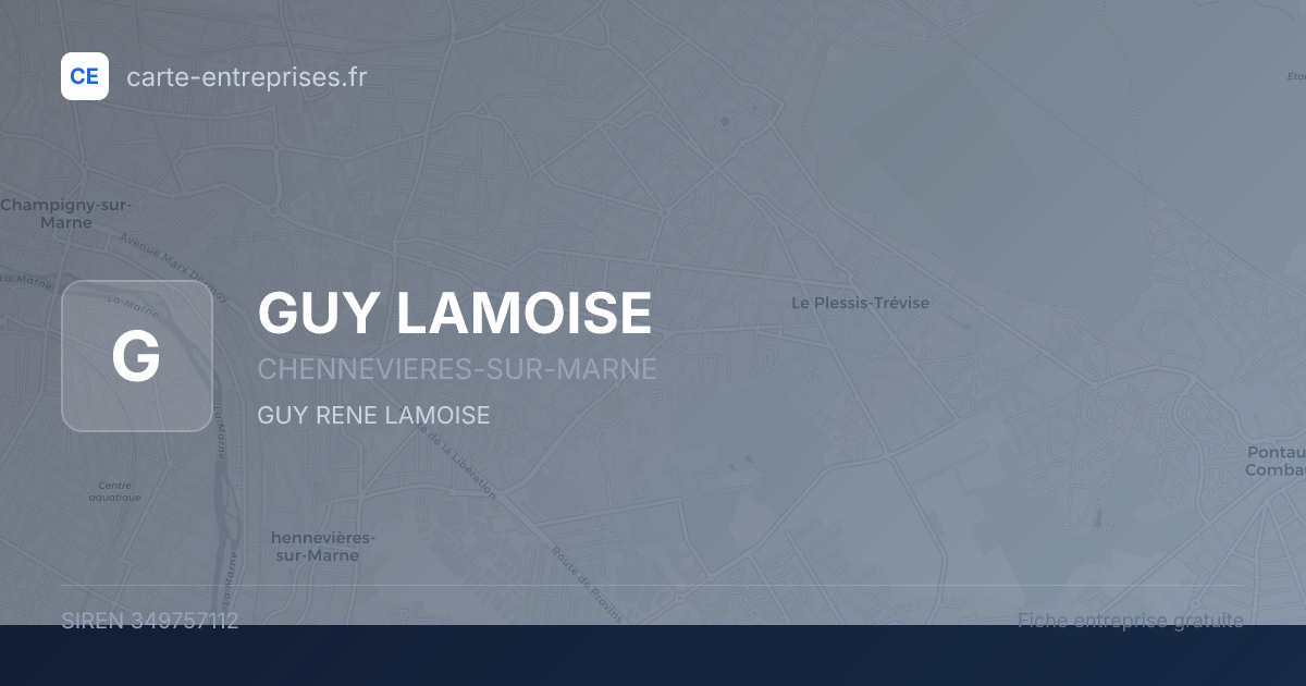 GUY LAMOISE — 349757112 — fiche entreprise