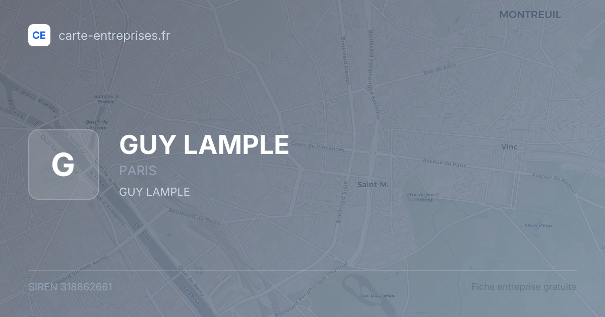 GUY LAMPLE — 318862661 — fiche entreprise