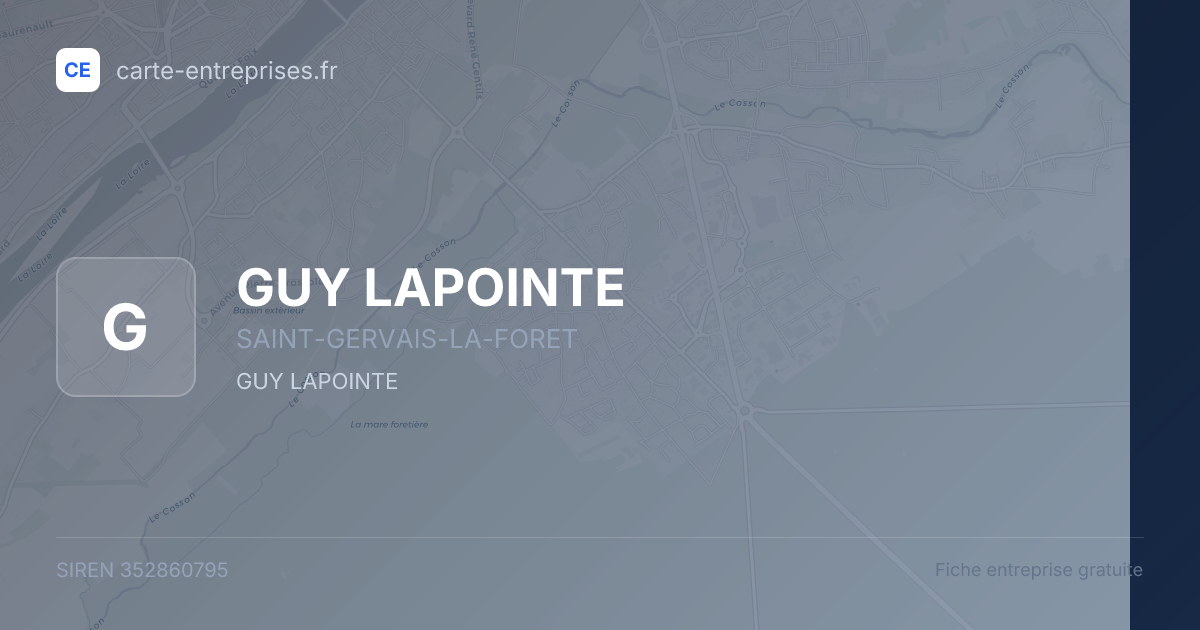 GUY LAPOINTE — 352860795 — fiche entreprise