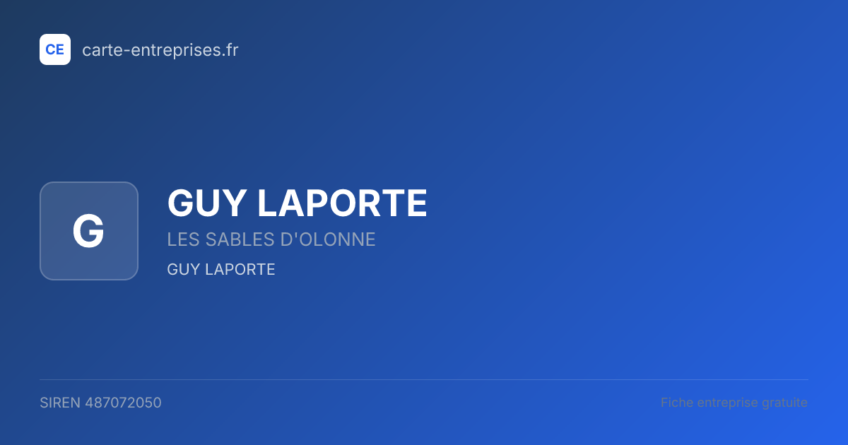 GUY LAPORTE — 487072050 — fiche entreprise