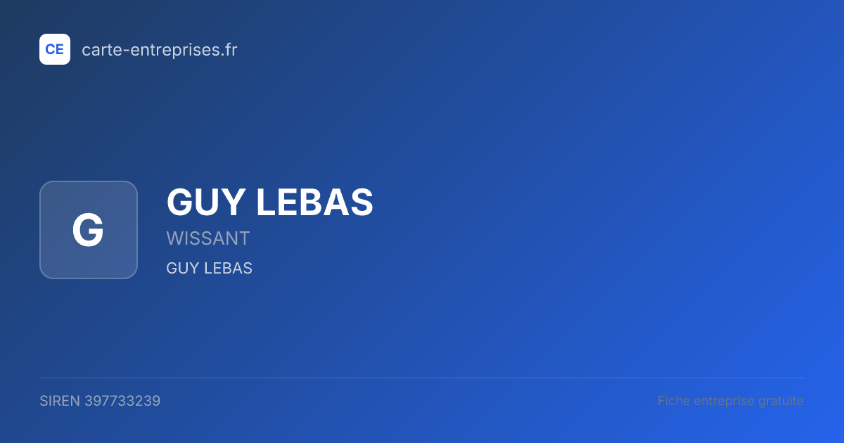 GUY LEBAS — 397733239 — fiche entreprise