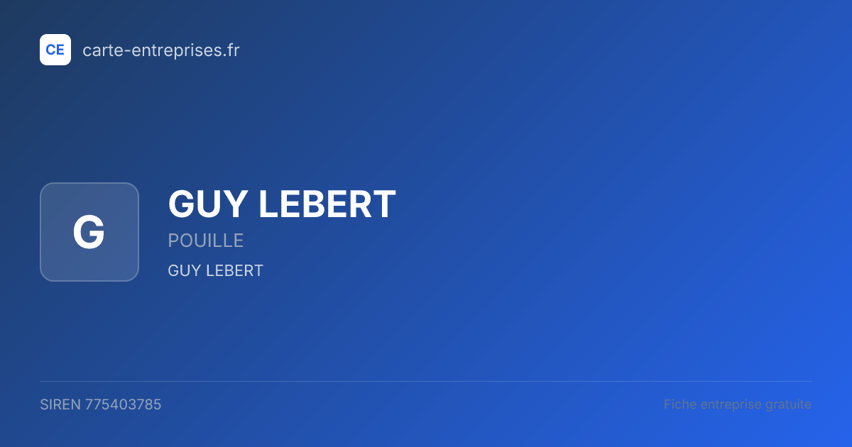 GUY LEBERT — 775403785 — fiche entreprise