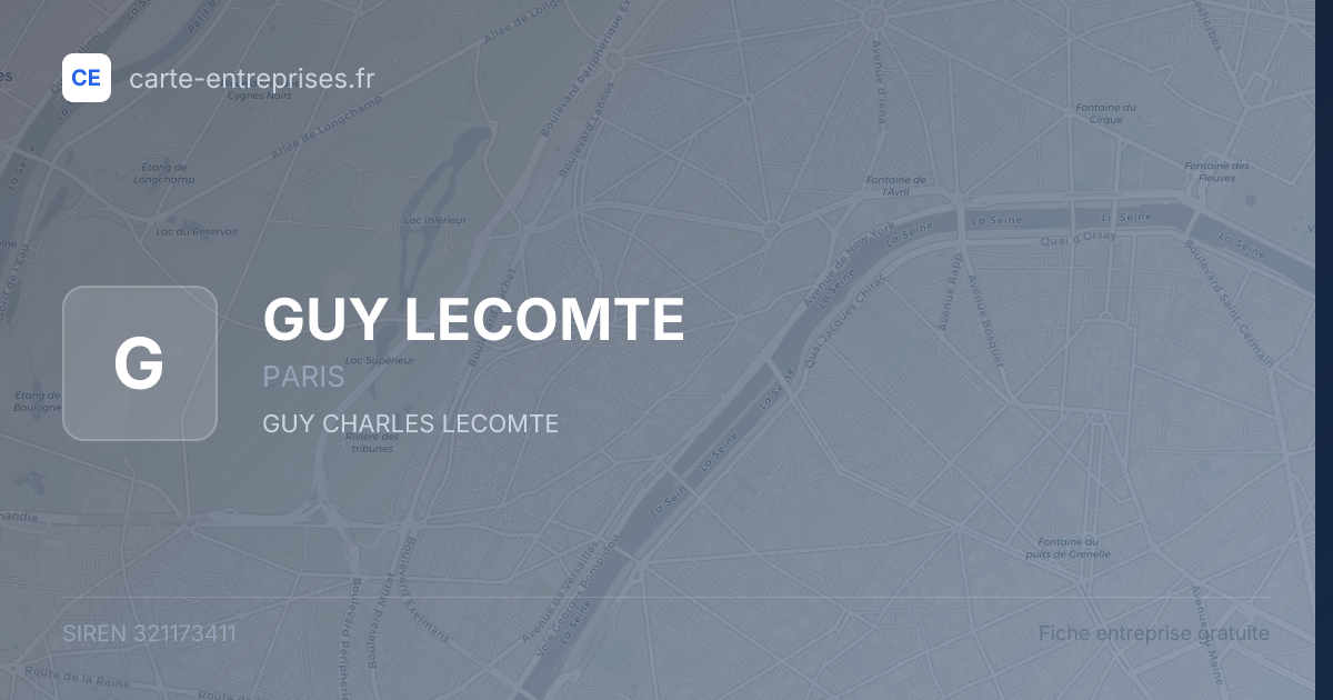 GUY LECOMTE — 321173411 — fiche entreprise